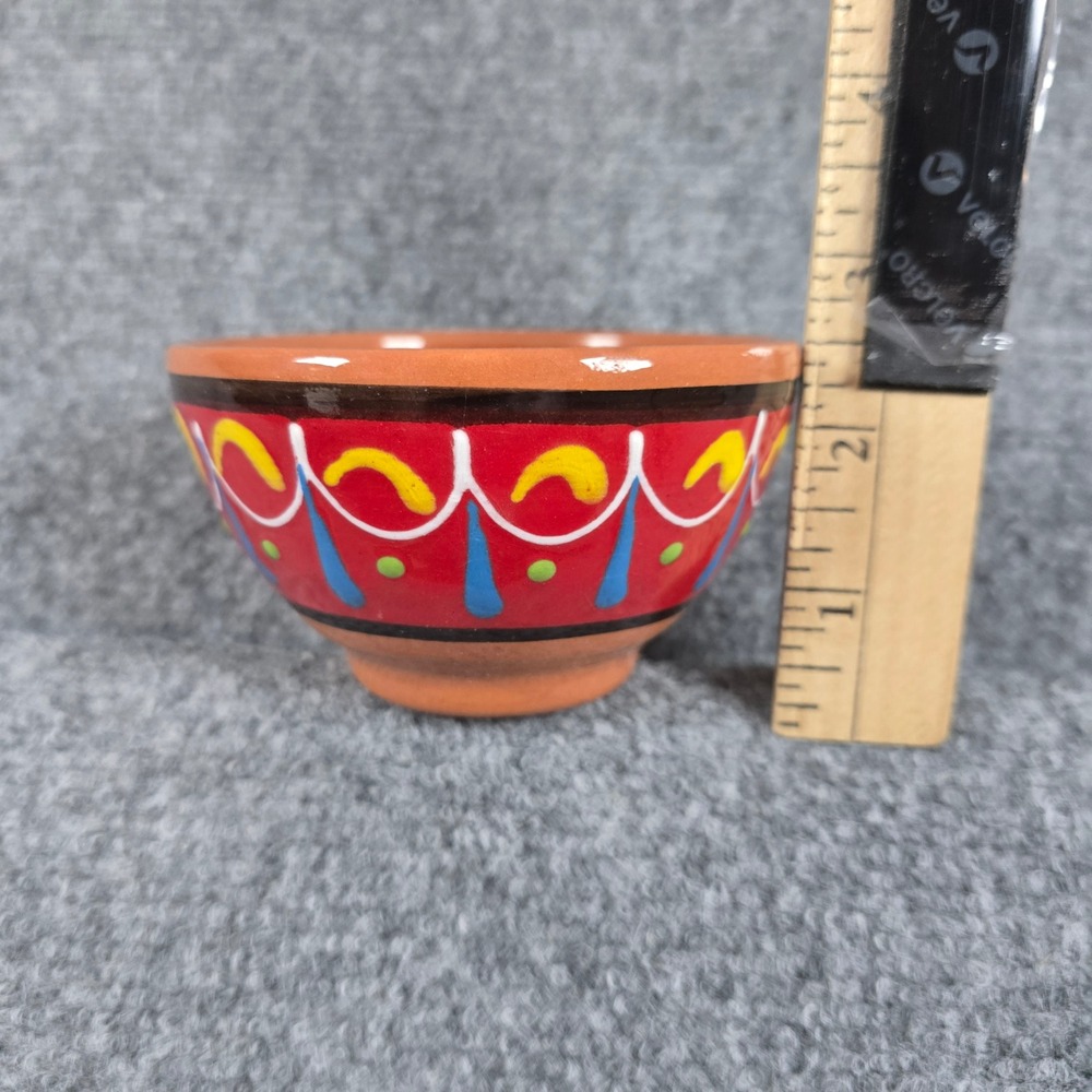 Cactus Canyon Hand Painted Ceramic‎ Bowl Spain Small Red Yellow Blue Folk Art - Picture 7 of 8